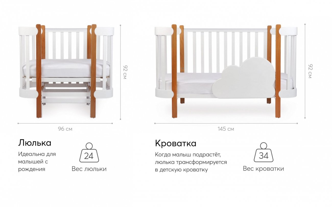Happy Baby MOMMY LUX Кроватка на колесах купить недорого в интернет ...